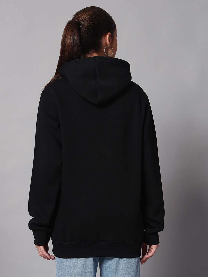 women solid long sleeve hooded sweatshirt - 22101657 -  Standard Image - 2