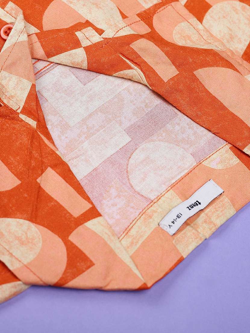 boys printed cuban collar short sleeve shirt - 22101682 -  Standard Image - 2