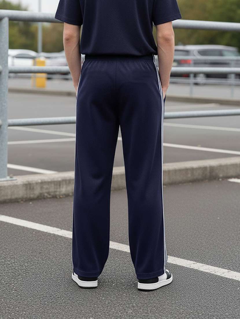 men side taped mid rise full length track pant - 22101693 -  Standard Image - 2