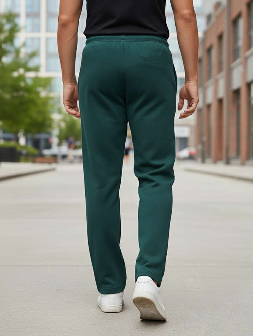 men solid mid rise full length track pant - 22101695 -  Standard Image - 2