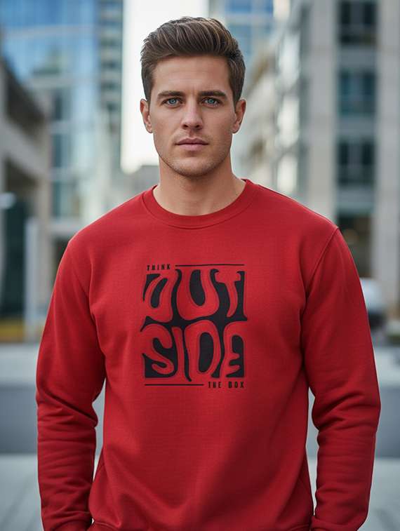 men chest print long sleeve regular fit sweatshirt