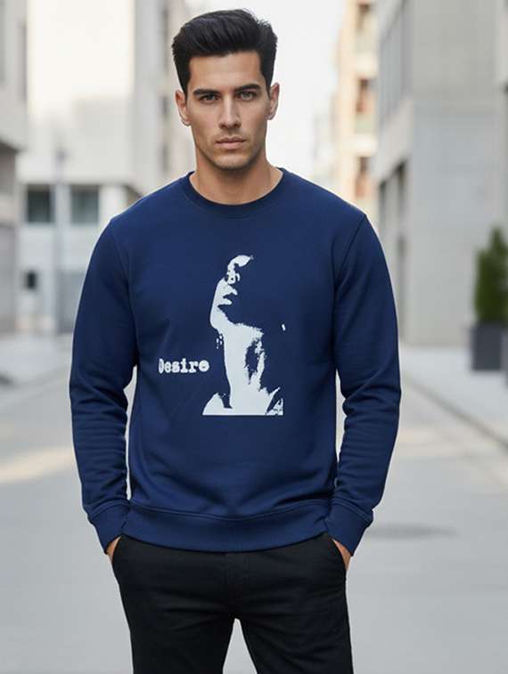 men printed long sleeve regular fit sweatshirt