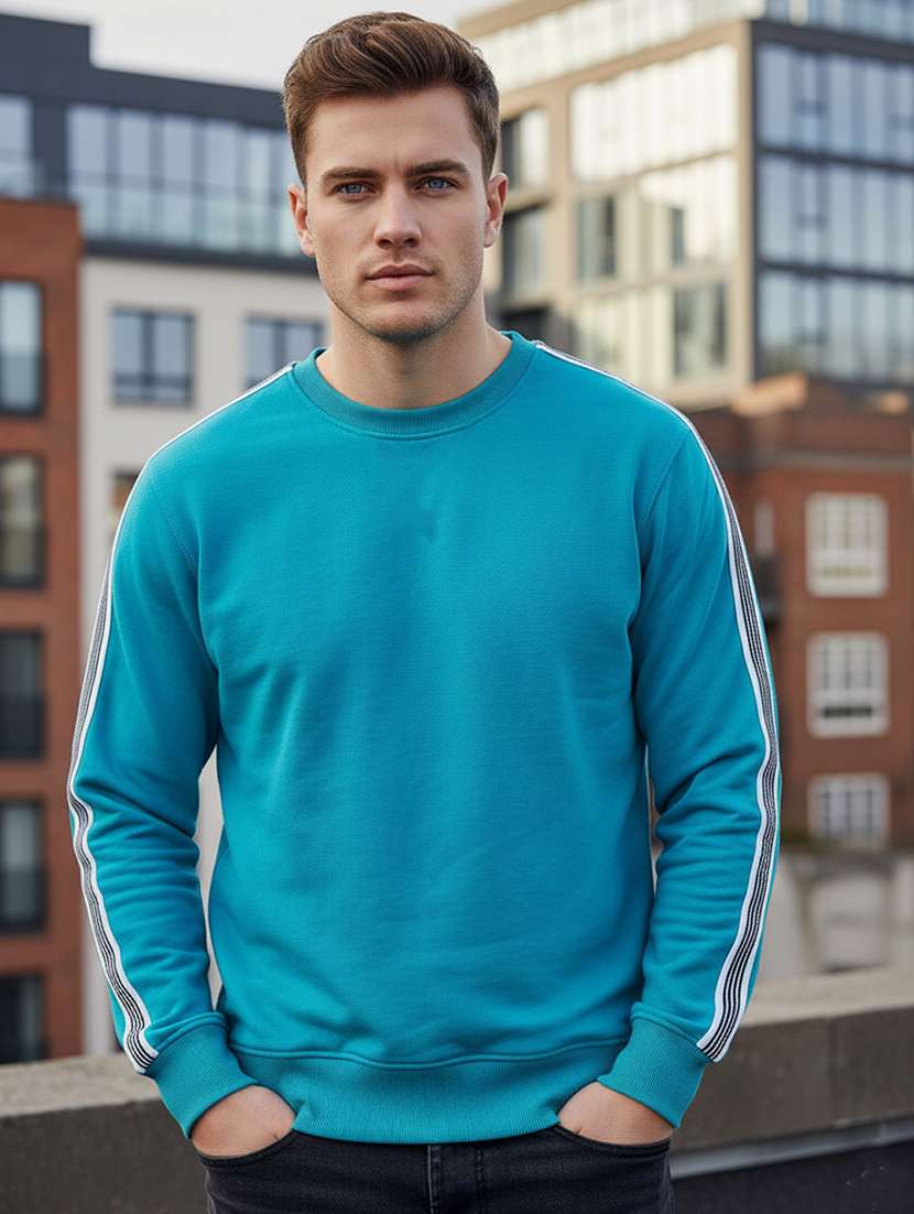 men taped long sleeve regular fit sweatshirt