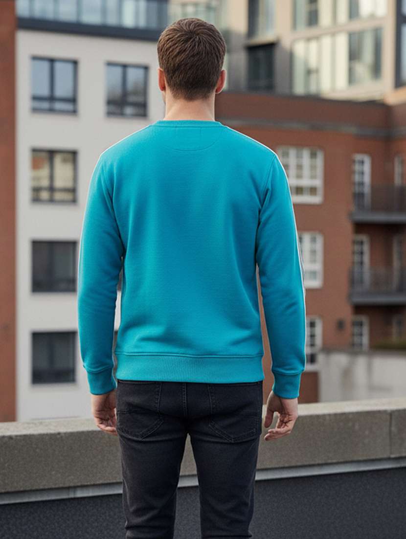 men taped long sleeve regular fit sweatshirt - 22101727 -  Standard Image - 2