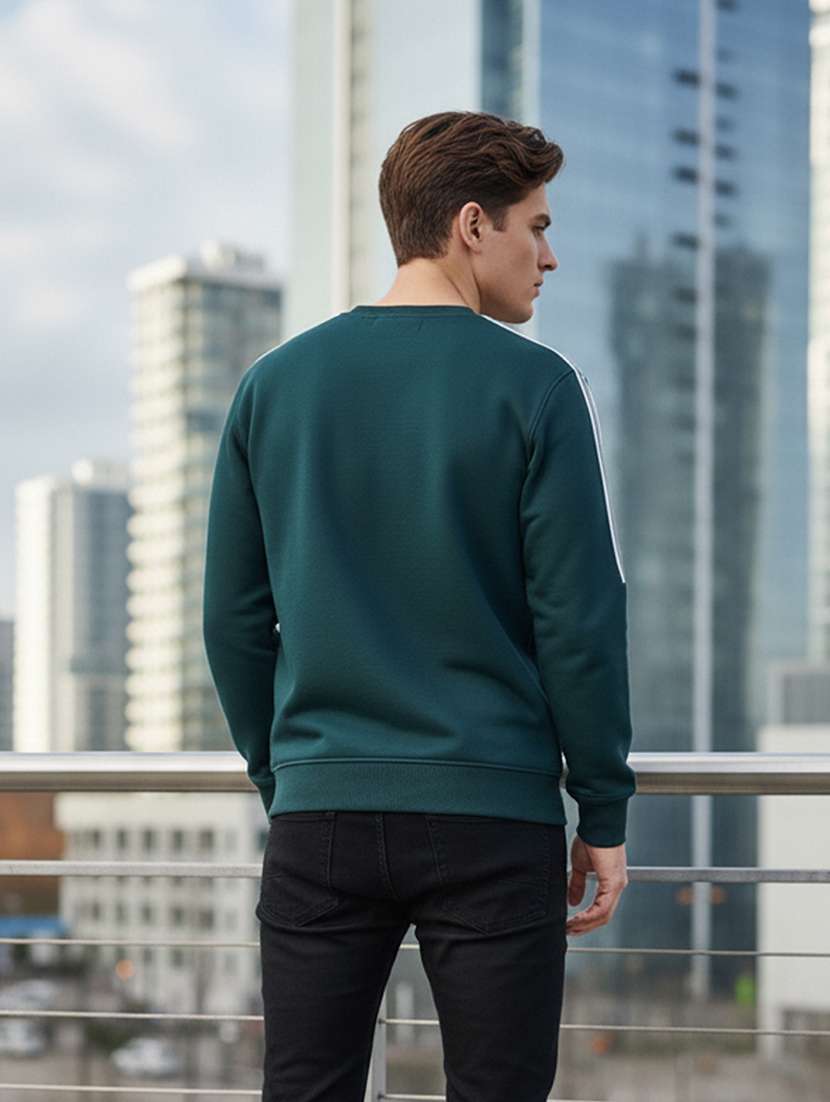 men taped long sleeve regular fit sweatshirt - 22101728 -  Standard Image - 2