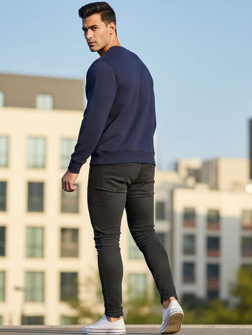 men solid long sleeve regular fit sweatshirt - 22101731 -  Standard Image - 2