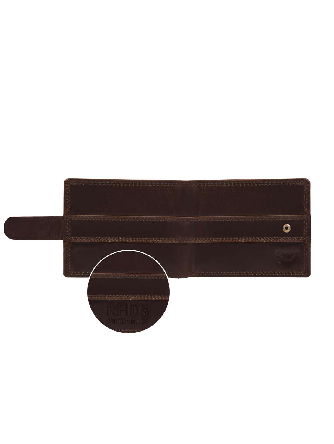 men's brown leather wallet with button closure - 22101782 -  Standard Image - 2