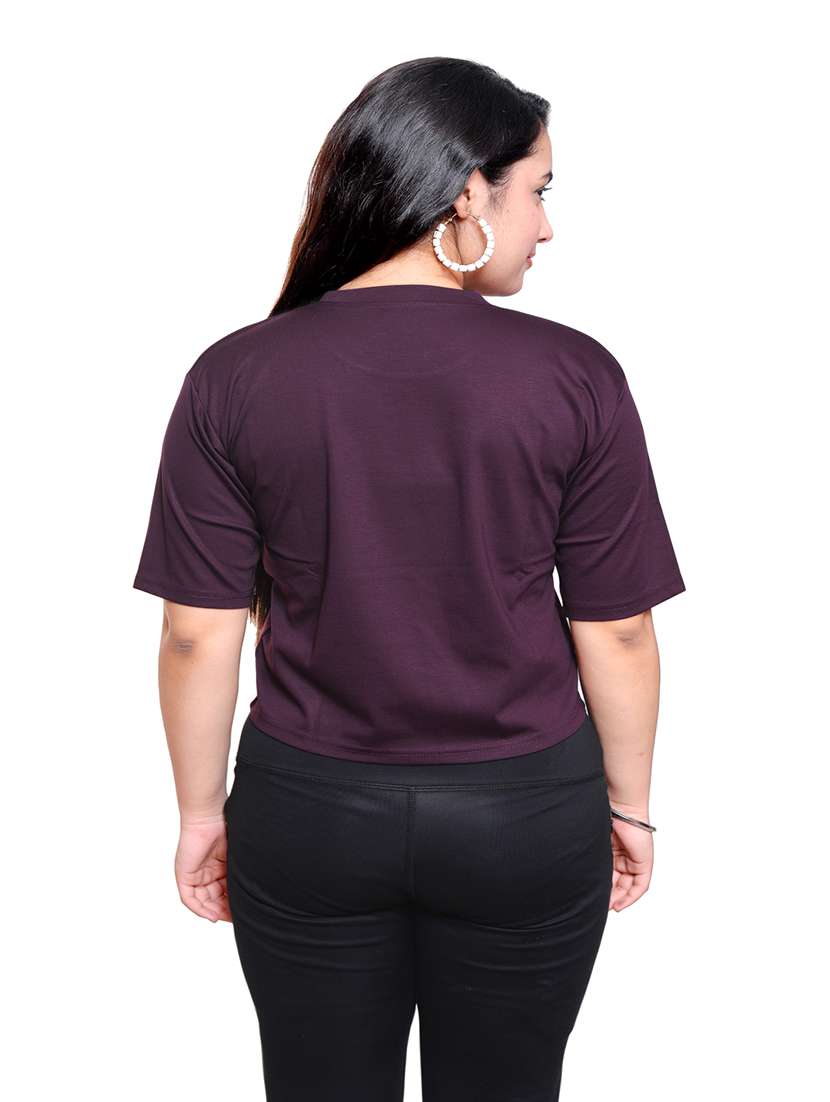 women printed short sleeve regular fit crop t-shirt - 22101812 - Standard Image - 2
