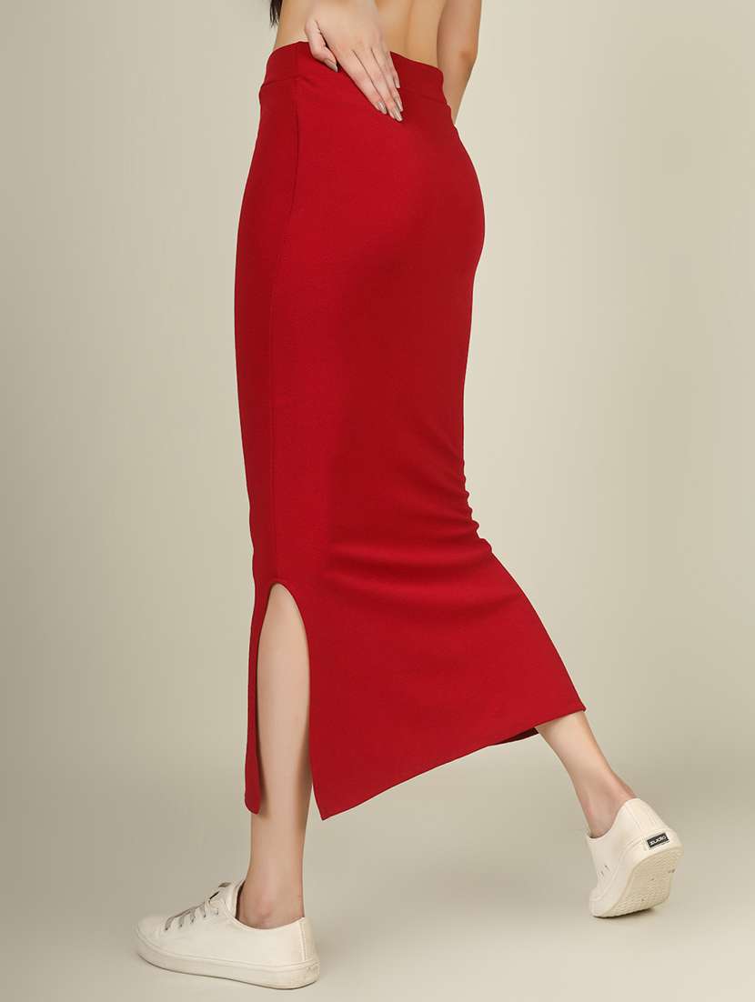 women solid high rise pencil skirt - 22101835 -  Standard Image - 2