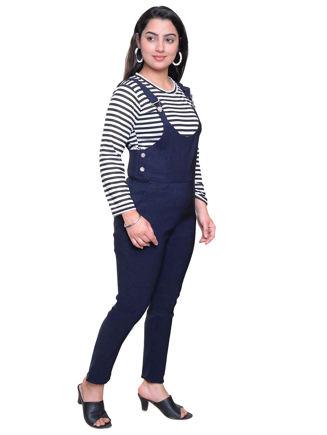 women solid sleeveless dungaree - 22101843 -  Standard Image - 2