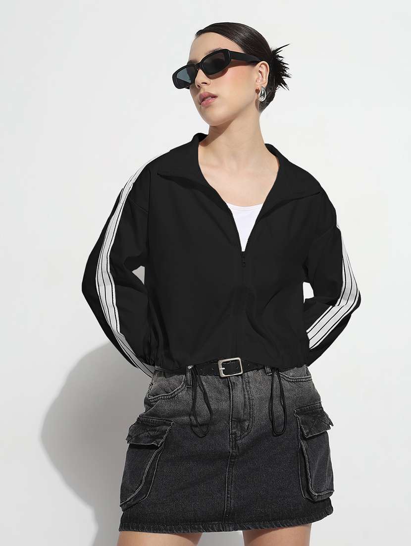 black nylon regular jacket - 22101912 - Zoom Image - 0
