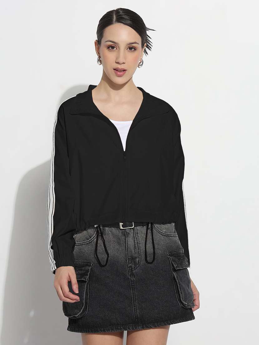black nylon regular jacket - 22101912 - Standard Image - 2