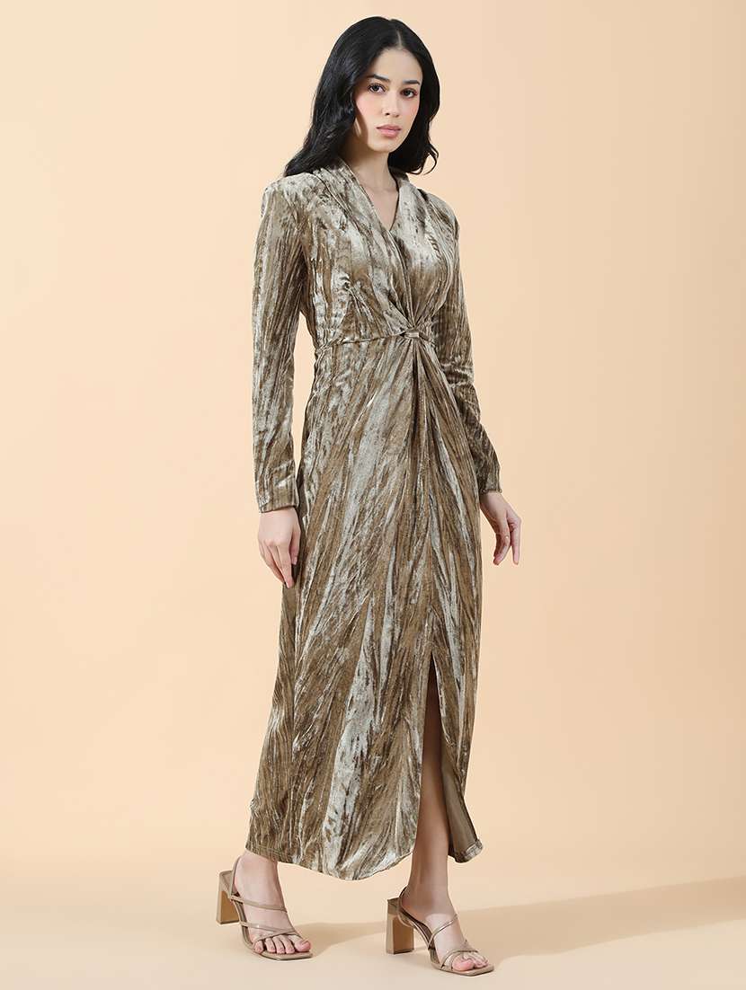 women solid puff sleeve sheath dress - 22101919 -  Standard Image - 2