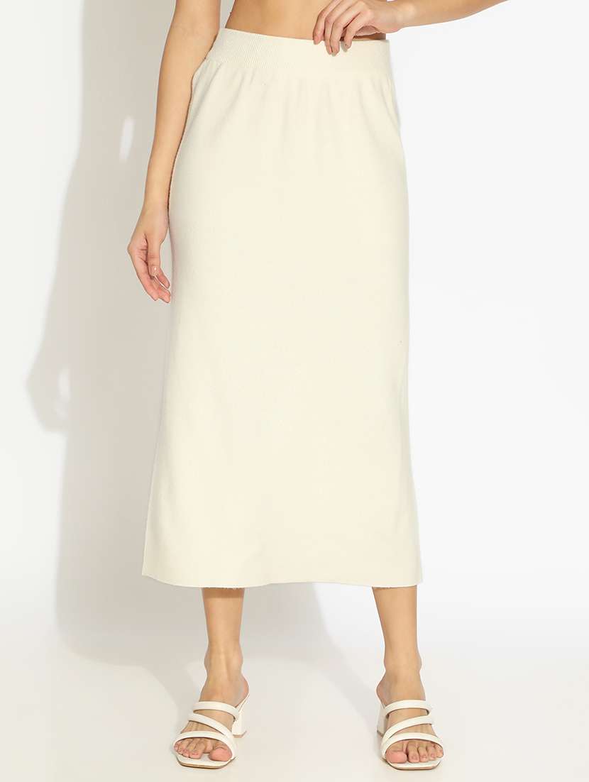 women solid high rise straight skirt - 22101923 -  Standard Image - 2