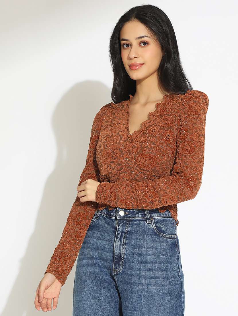 women self designed puff sleeve top - 22101929 -  Standard Image - 2