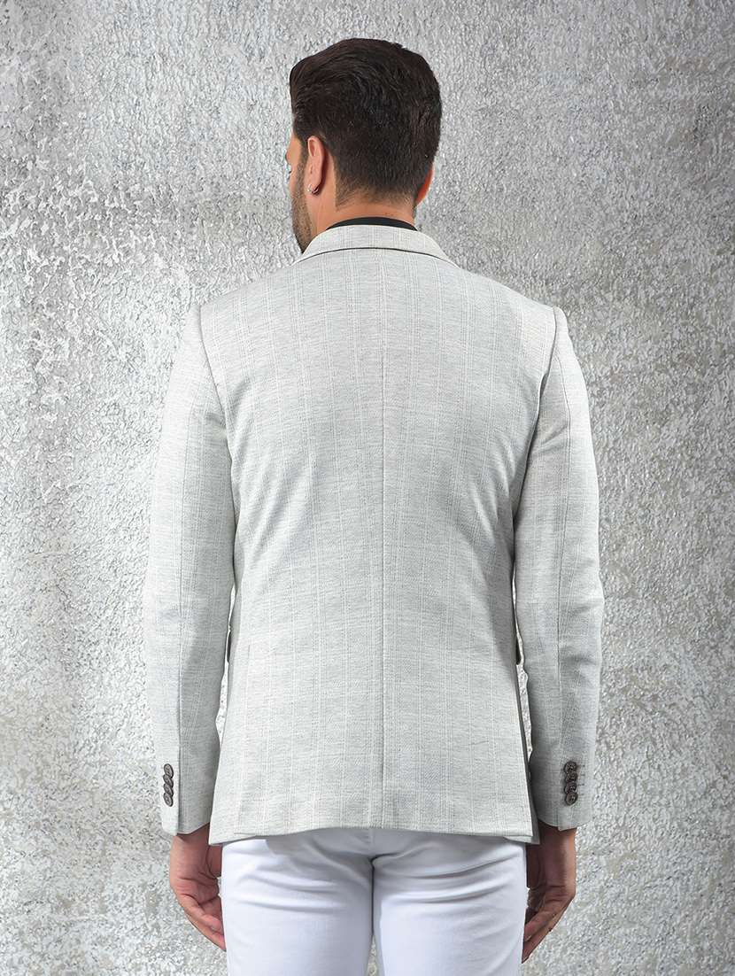 men lapel collar single breasted casual blazer - 22101956 -  Standard Image - 2