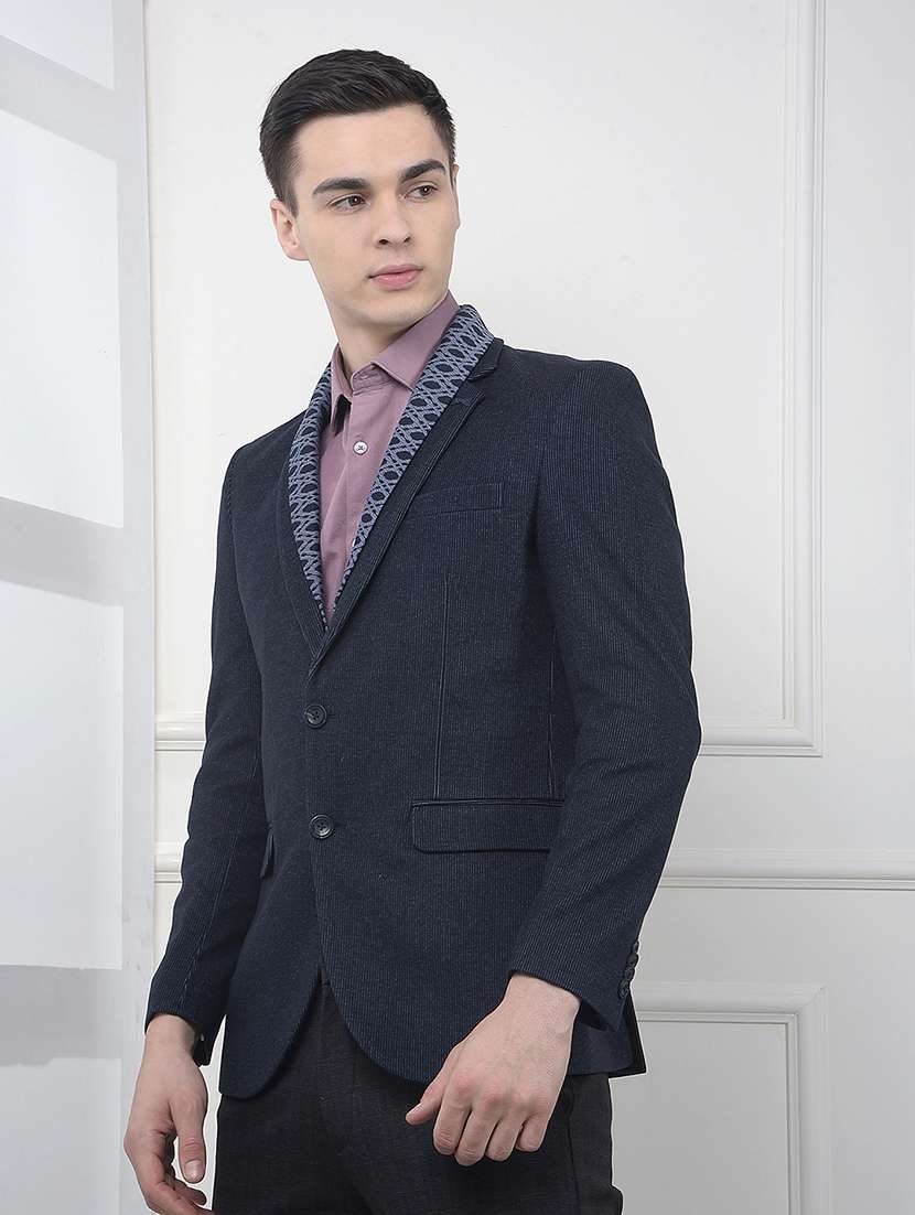 men lapel collar single breasted casual blazer - 22101958 -  Standard Image - 2