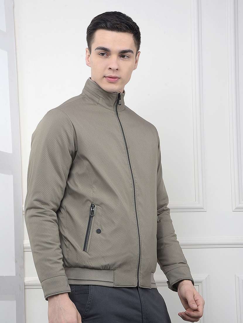 men self design long sleeve casual jacket - 22101977 -  Standard Image - 2