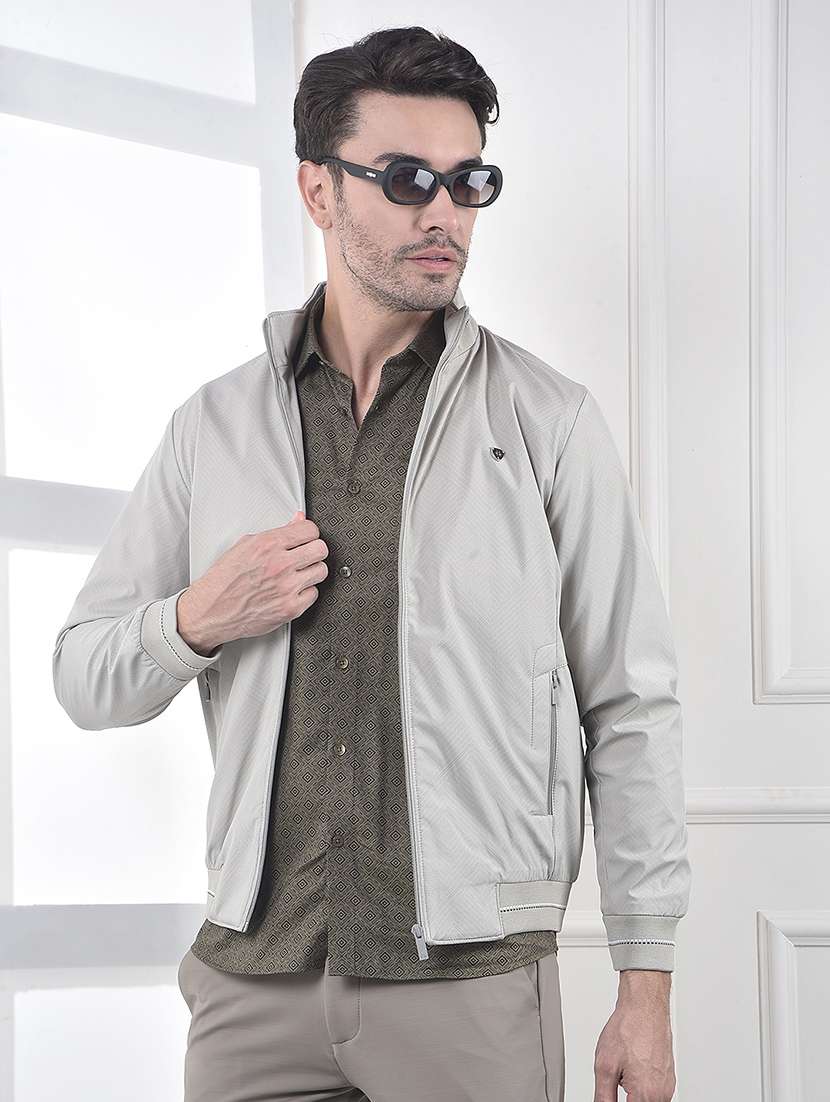 men solid long sleeve puffer jacket