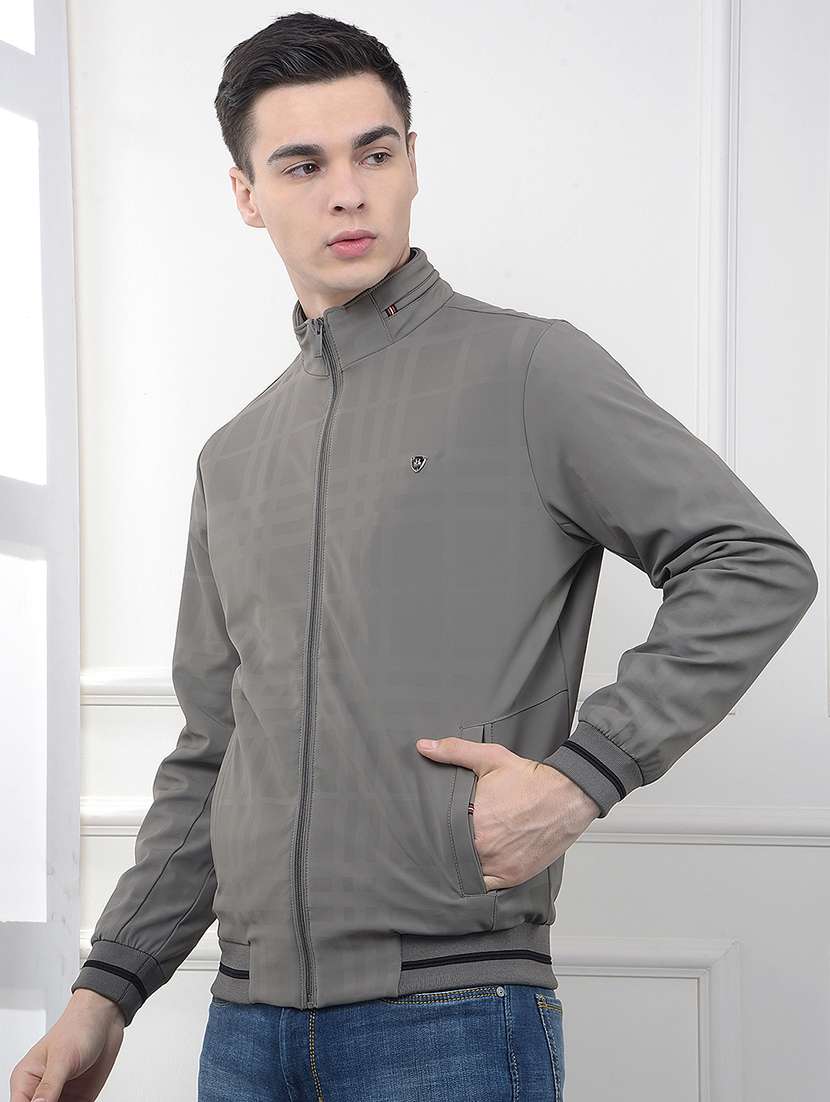 men checkered long sleeve puffer jacket - 22101990 -  Standard Image - 2