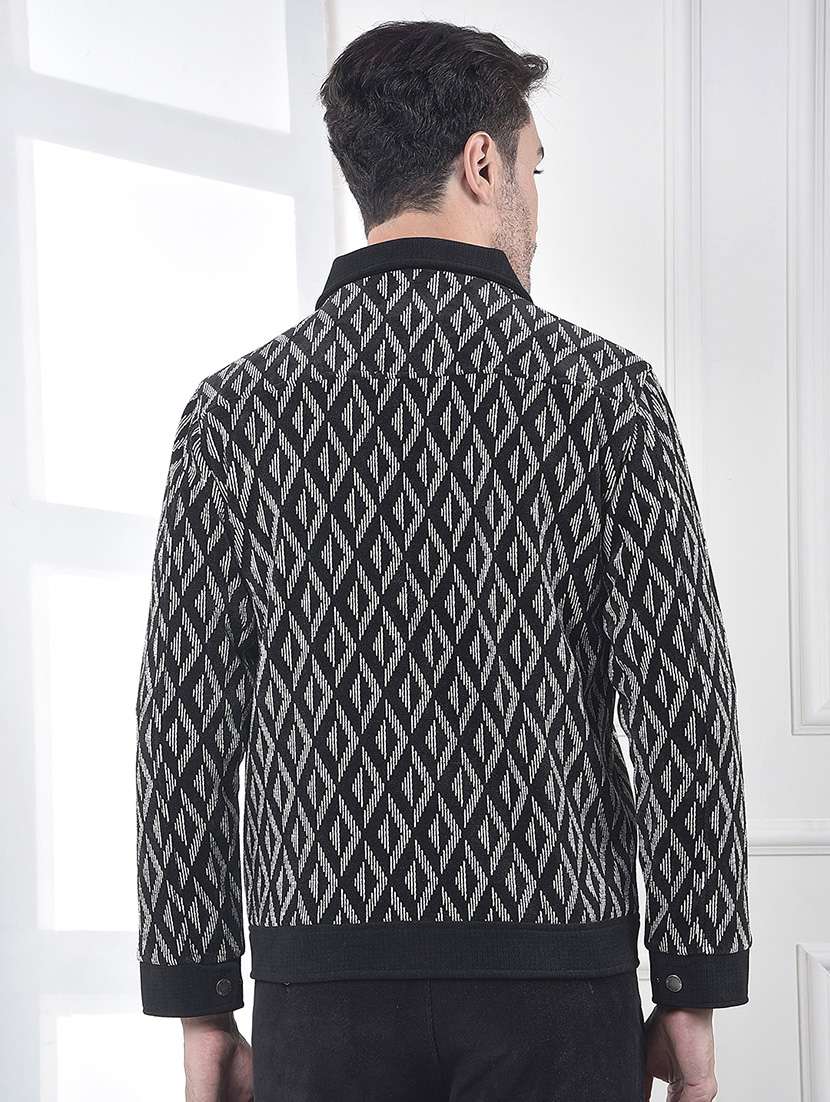 men self design long sleeve regular fit shacket - 22102009 -  Standard Image - 2