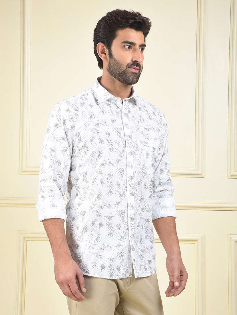 men printed long sleeve regular fit casual shirt - 22102039 -  Standard Image - 2