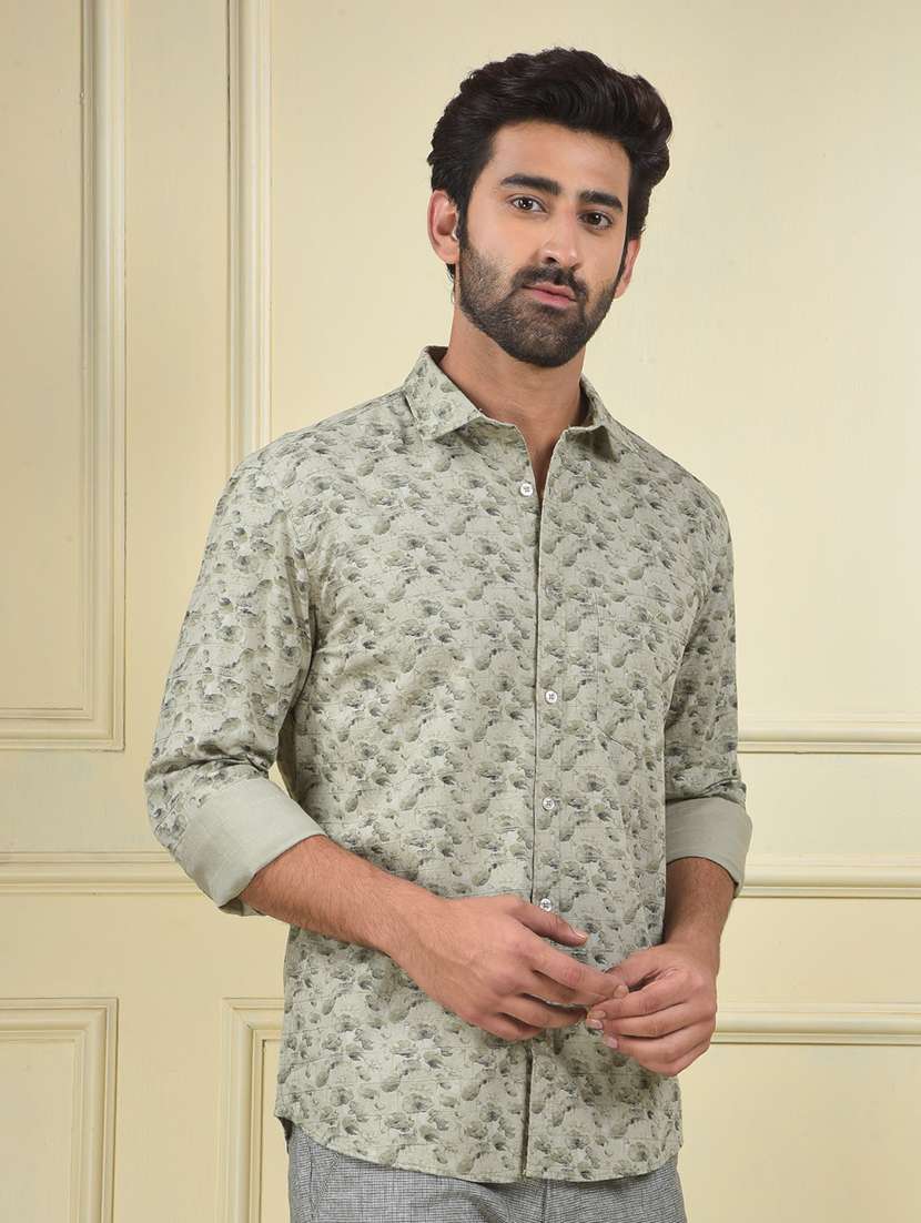 men floral printed long sleeve regular fit casual shirt - 22102040 -  Standard Image - 2
