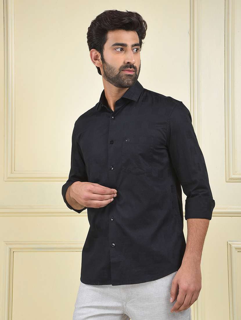 men solid long sleeve regular fit casual shirt - 22102064 - Standard Image - 2