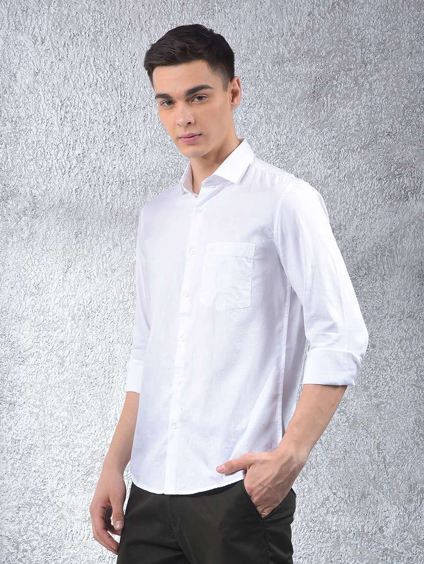 men solid long sleeve regular fit casual shirt - 22102076 - Standard Image - 2