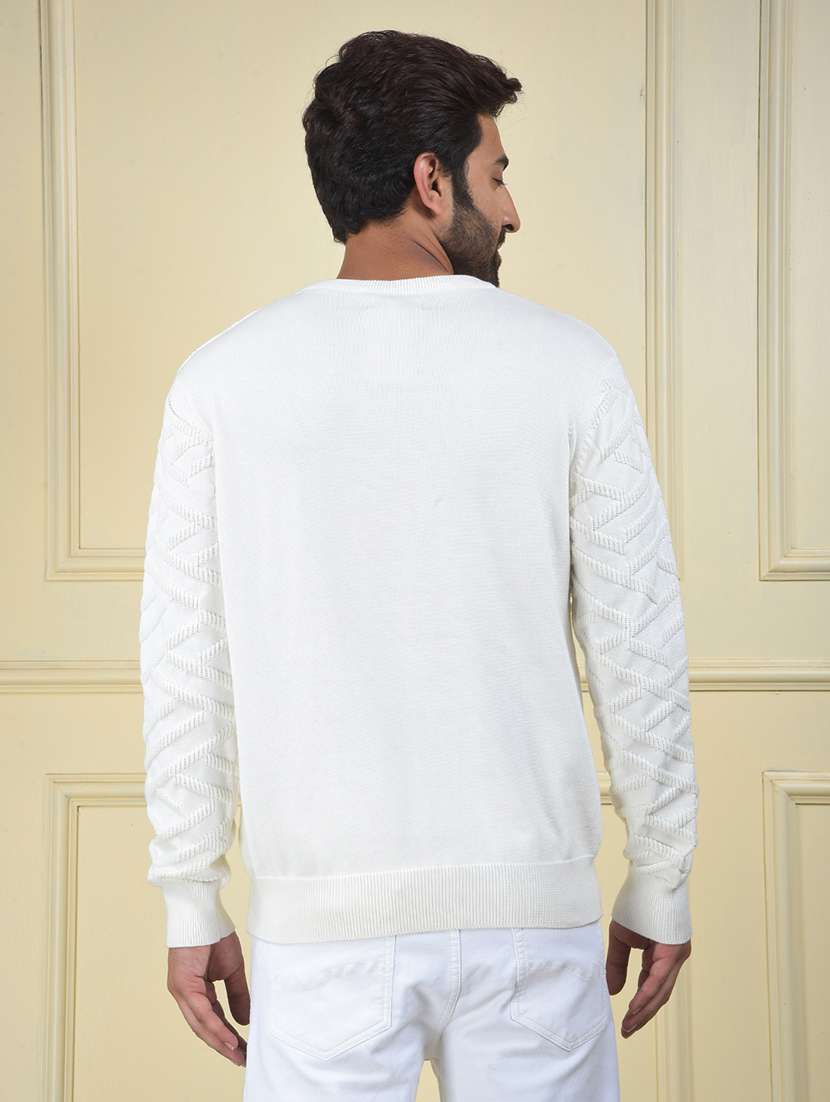 men self designed long sleeve pullover - 22102092 -  Standard Image - 2