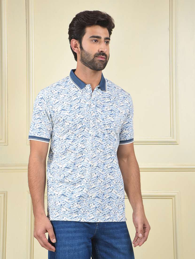 men printed short sleeve regular fit polo t-shirt - 22102126 -  Standard Image - 2