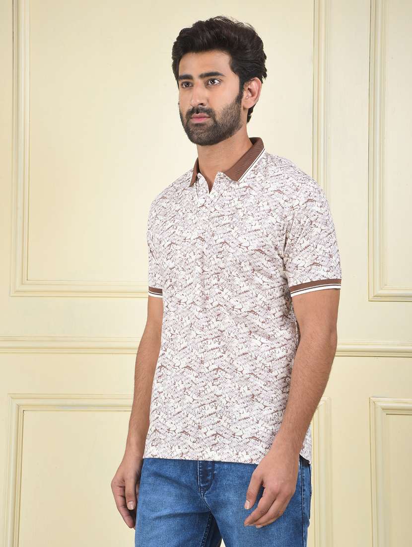 men printed short sleeve regular fit polo t-shirt - 22102127 -  Standard Image - 2