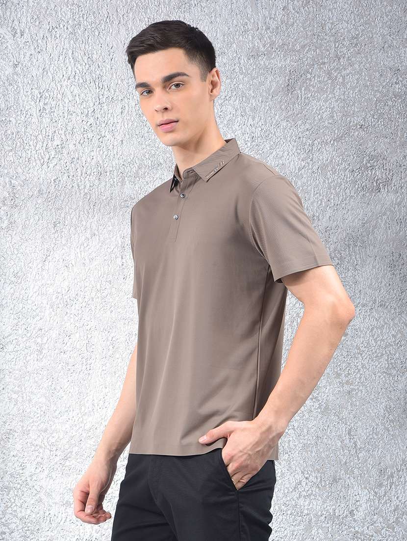 men solid short sleeve regular fit polo t-shirt - 22102130 -  Standard Image - 2