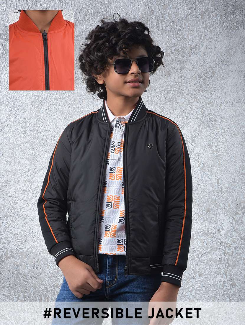 boys long sleeve reversible bomber jacket