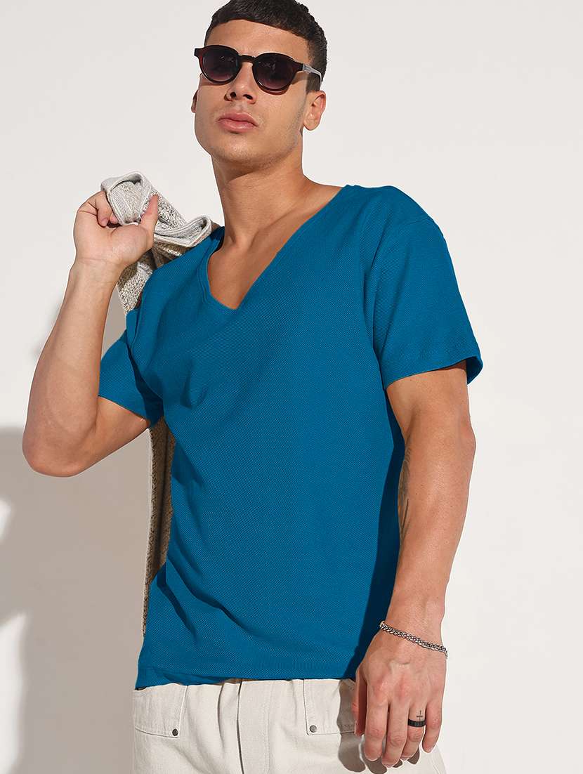 men solid short sleeve regular fit t-shirt