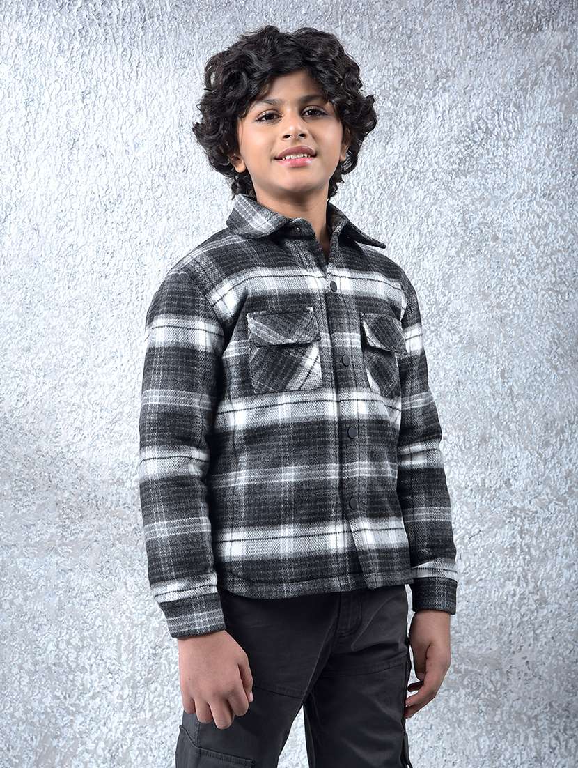 Boys Checkered Long Sleeve Shacket - 22102207 -  Standard Image - 2