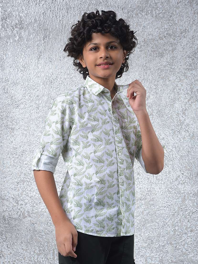 boys printed collared long sleeve shirt - 22102218 -  Standard Image - 2