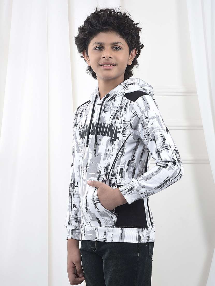 boys printed long sleeve hooded sweatshirt - 22102237 -  Standard Image - 2