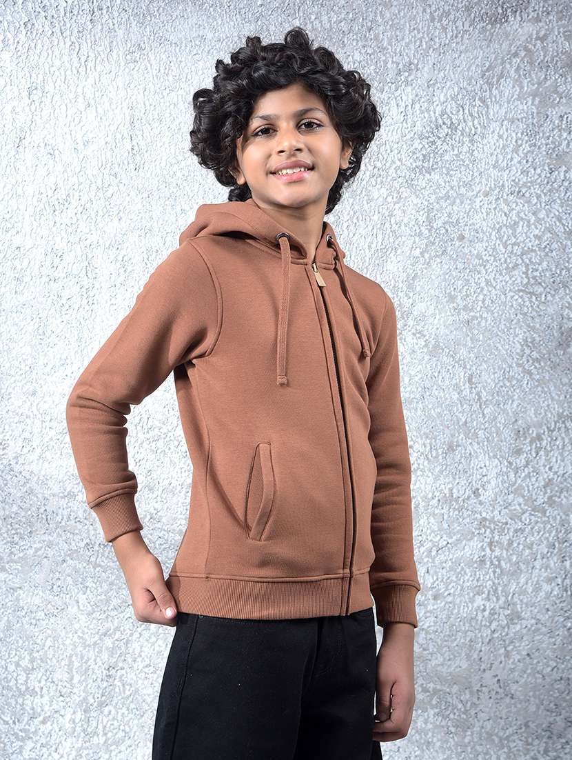 boys solid long sleeve hooded sweatshirt - 22102245 -  Standard Image - 2