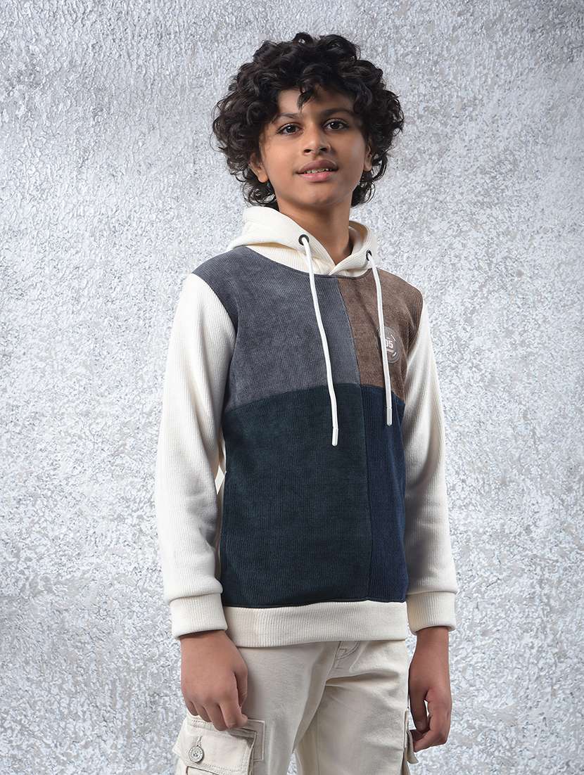 boys color block long sleeve hooded sweatshirt - 22102284 -  Standard Image - 2