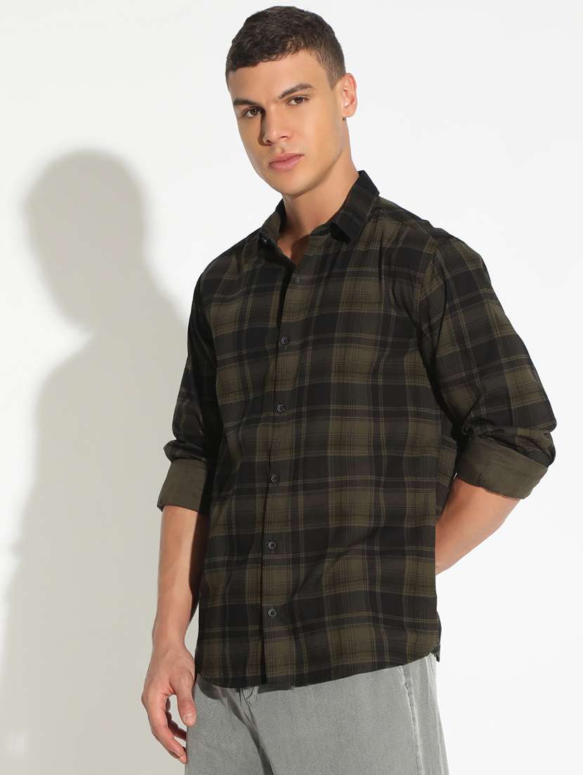men checkered long sleeve regular fit casual shirt - 22102294 -  Standard Image - 2