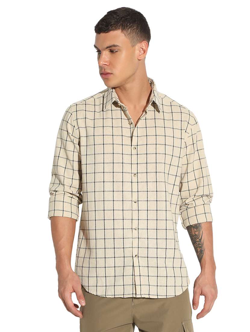 men checkered long sleeve regular fit casual shirt - 22102295 -  Standard Image - 2