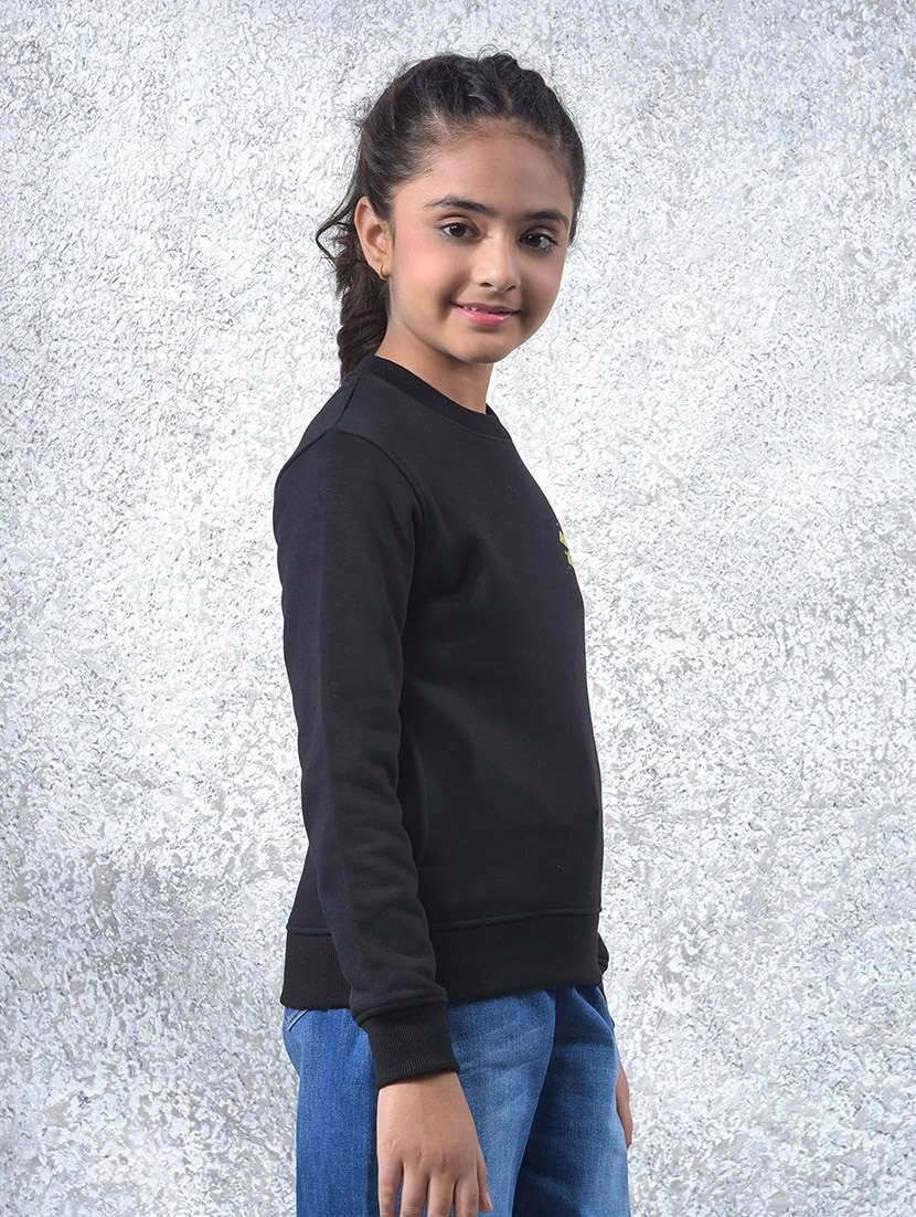 girls solid long sleeve sweatshirt - 22102404 -  Standard Image - 2