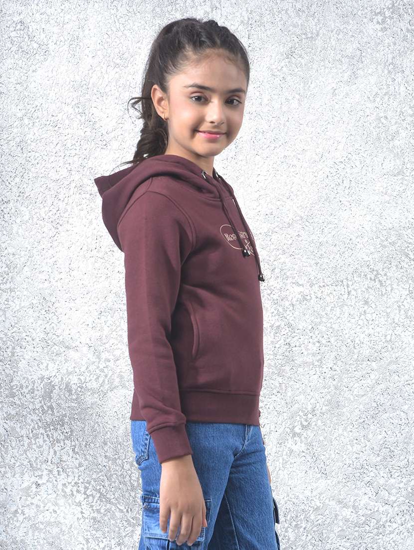 girls printed long sleeve hooded sweatshirt - 22102413 -  Standard Image - 2