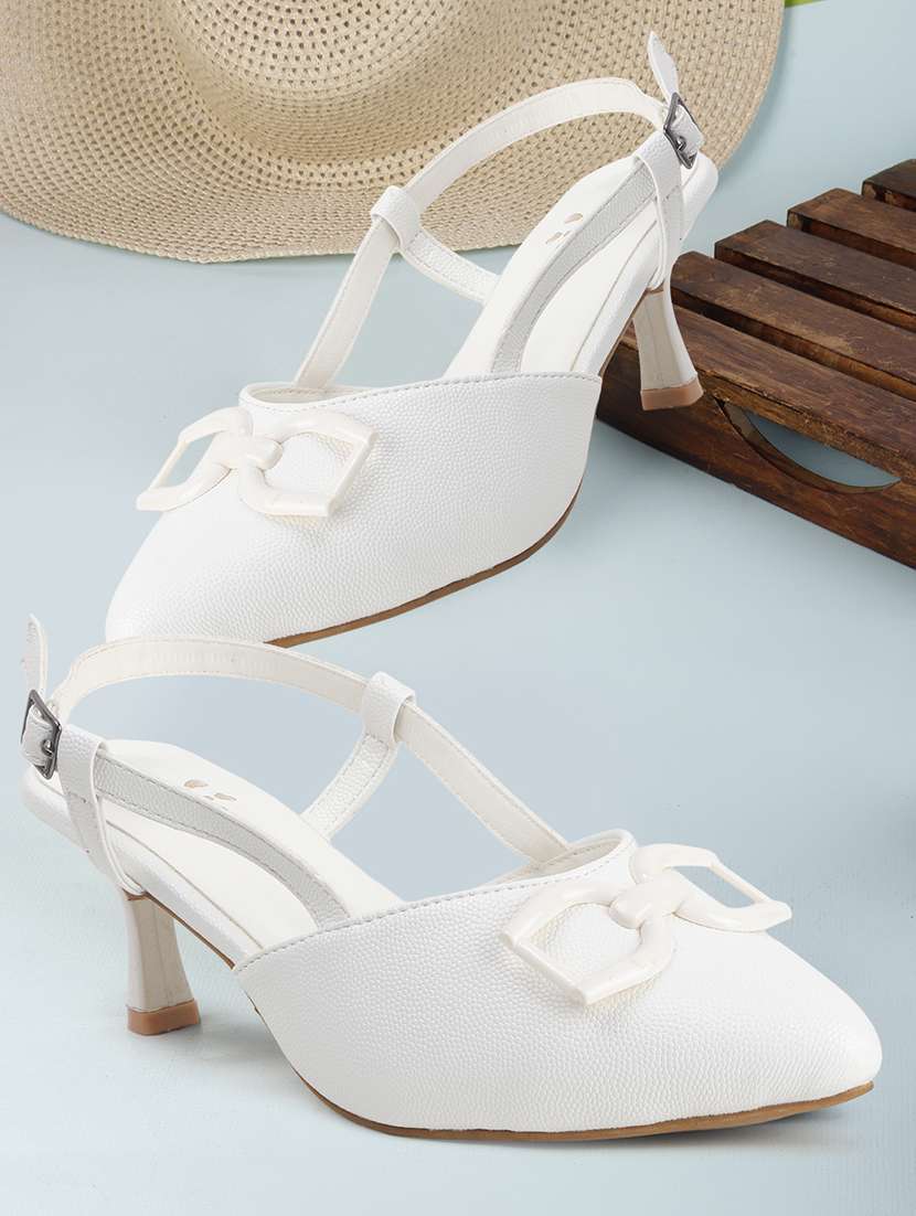 women solid back strap kitten heel sandals