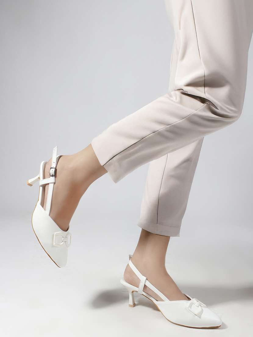 women solid back strap kitten heel sandals - 22102640 -  Standard Image - 7