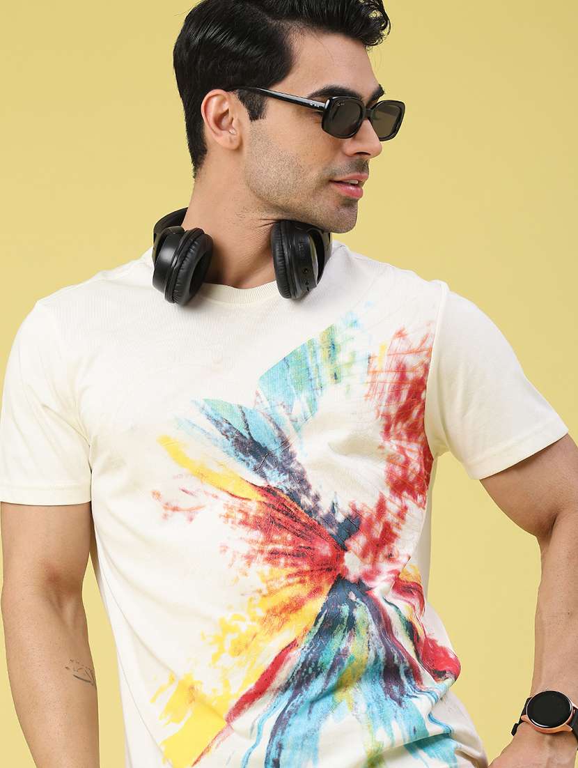 men printed short sleeve regular fit t-shirt