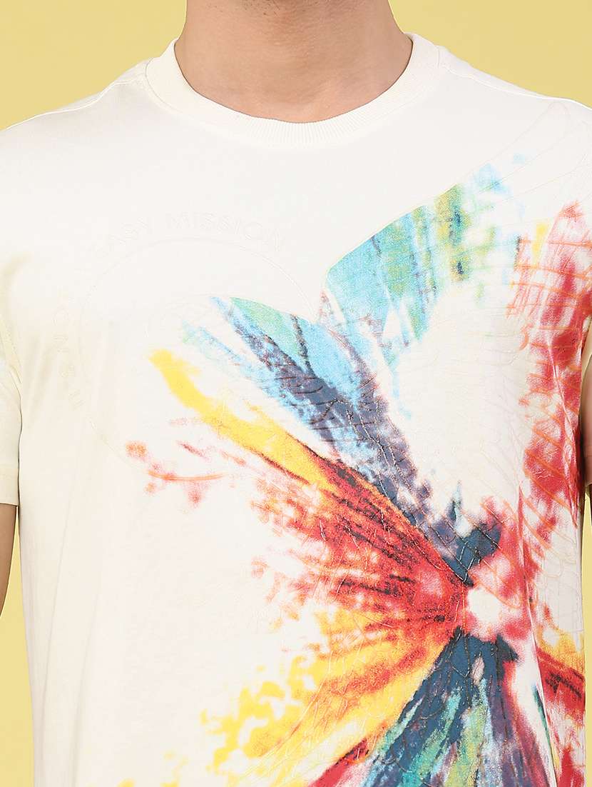 men printed short sleeve regular fit t-shirt - 22102855 -  Standard Image - 2