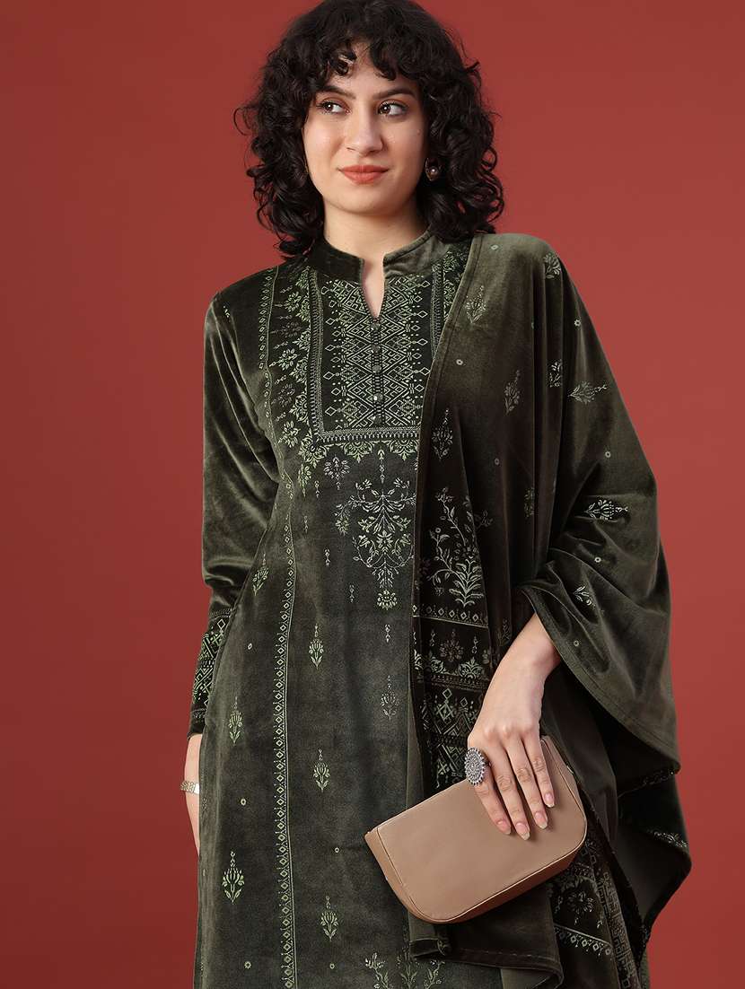 Women Printed Long Sleeve Kurta Pant With Dupatta Set - 22102885 -  Standard Image - 2