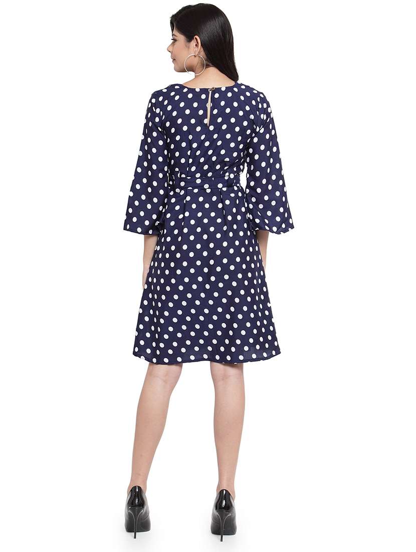 women polka doted bell sleeve a-line dress - 22102988 -  Standard Image - 2